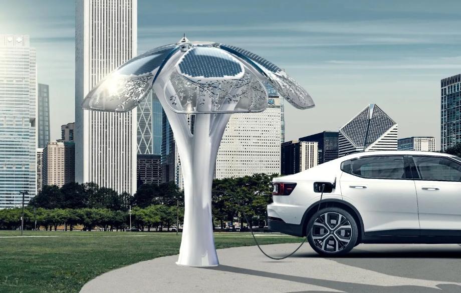 In the United Kingdom they are developing solar trees to charge electric cars